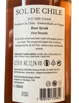 Sol de Chile Syrah rose sec...