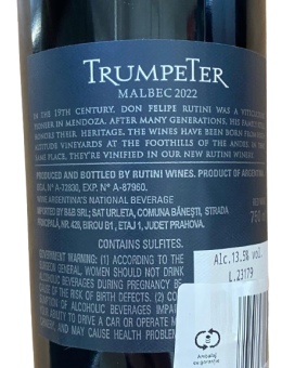 Rutini Trumpeter Malbec vin...